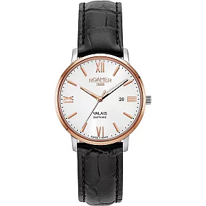 Roamer 958844 49 13 05 Valais Black Leather Strap Watch