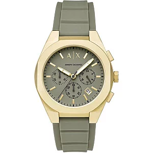 Armani Exchange AX4197 Gold Tone Green Silicone Strap Watch