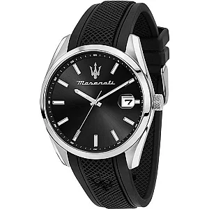 Maserati R8851151004 Attrazione Black Silicone Strap Watch