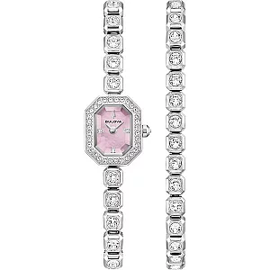 Bulova 96X168 Crystal Set Watch And Bracelet Gift Set