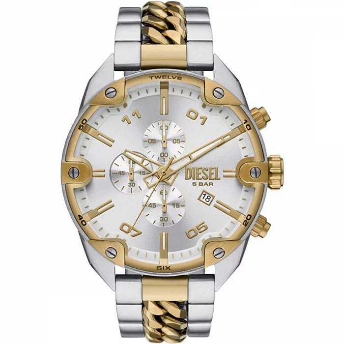 Diesel DZ4629 Spiked Two Tone Chronograph Bracelet Watch